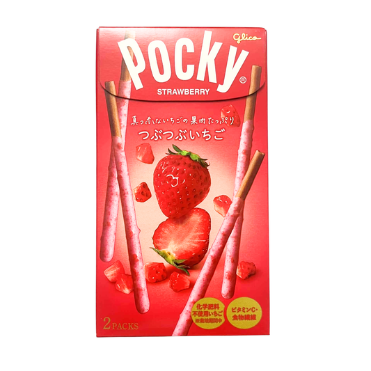 Pocky Tsubu Tsubu Strawberry Biscuit Sticks (Japan, 75g) (Double Pack)